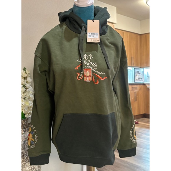 Scotch & Soda Other - Scotch & Soda Mens Spirit of‎ Amsterdam Embroidered Hoodie Green 182373 SP24 M